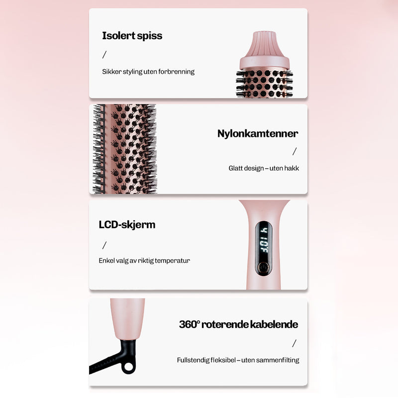 Volumbørste med varme