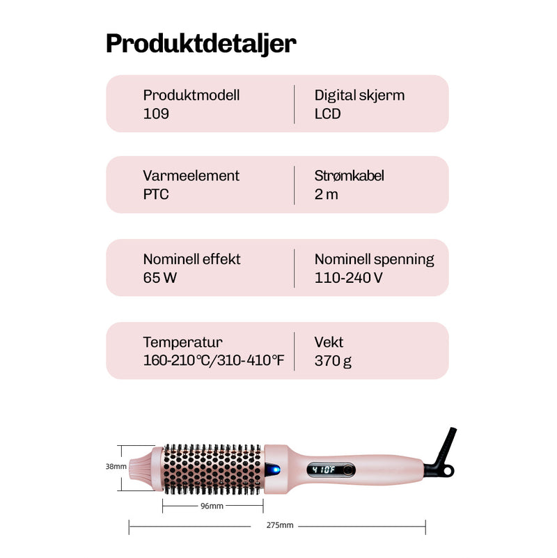Volumbørste med varme