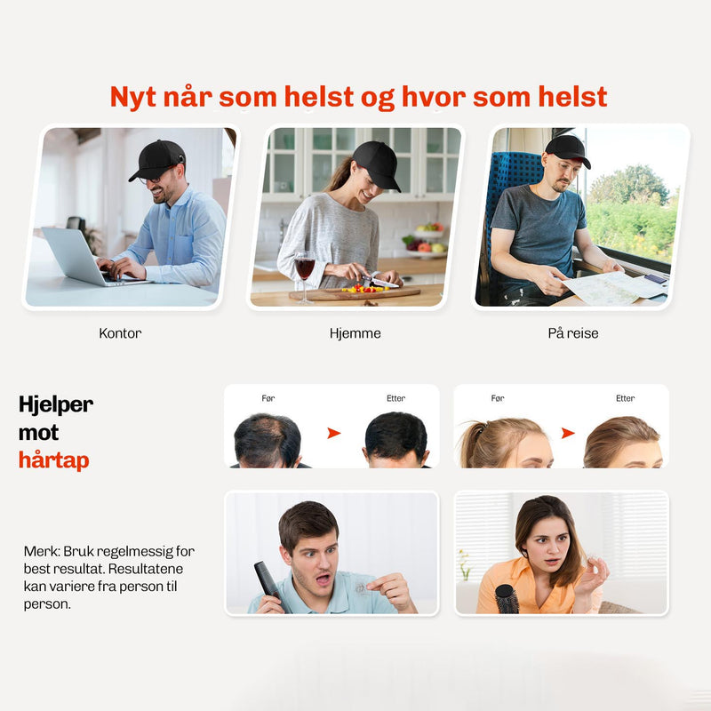 Rødlysterapi Hårvekst Cap Restore+