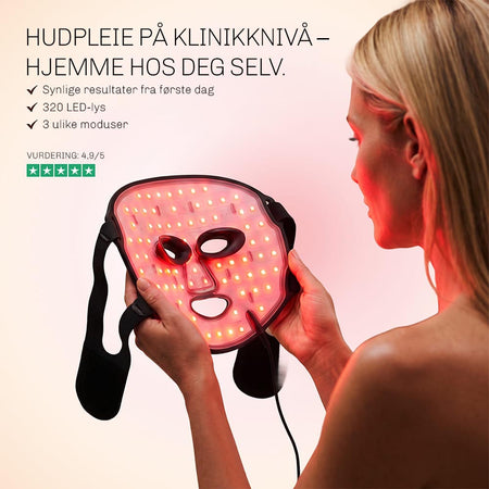 LED lysterapi ansiktsmaske for fastere og glattere hud hjemme
