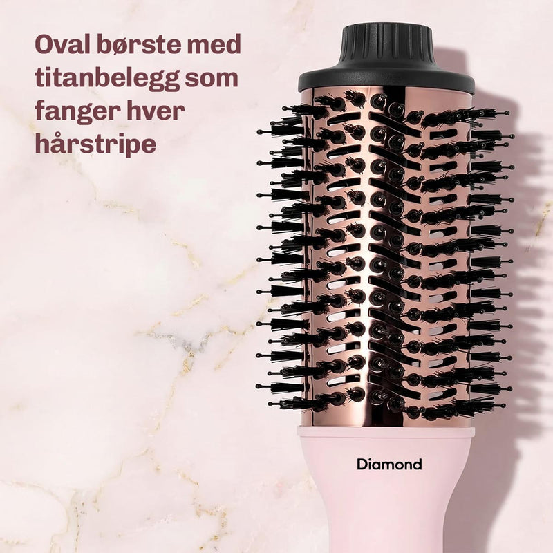 Blowout-børste som skaper fyldige frisyrer med glatt finish og salongresultater.