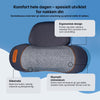 Ergonomisk nakkepute som støtter en naturlig nakkestilling hjemme, på kontoret og på reise.