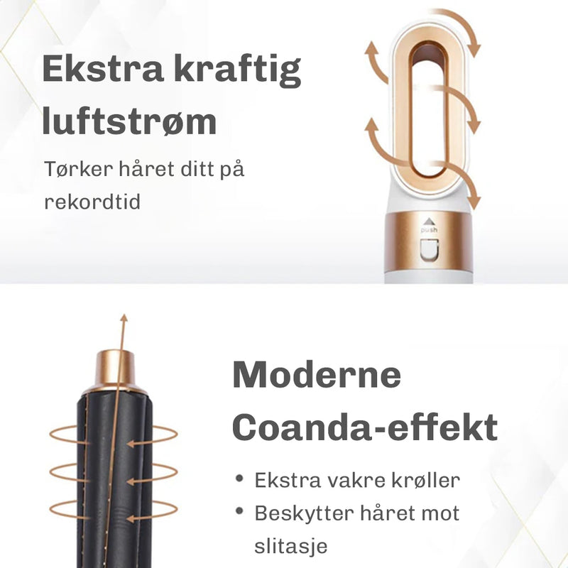 Glattbørste og krølltang kombinert i ett stylingverktøy