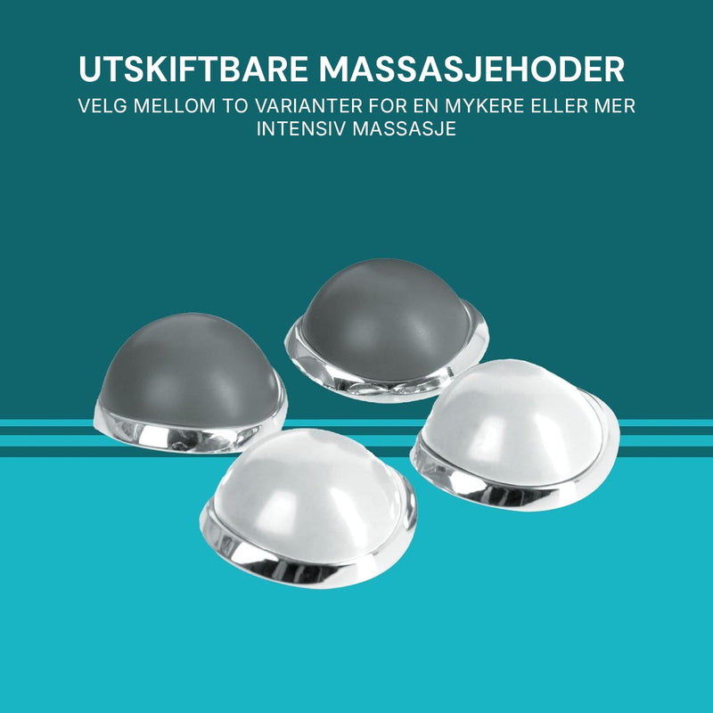 Håndmassasjeapparat med ergonomisk håndtak for enkel massasje av hele kroppen.