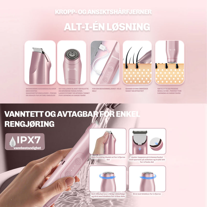 Kompakt reisetrimmer for enkel hårfjerning