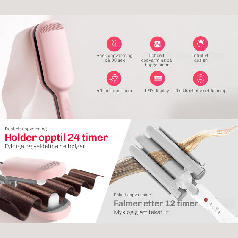 Krølltang med isolert ytterskall for trygg styling