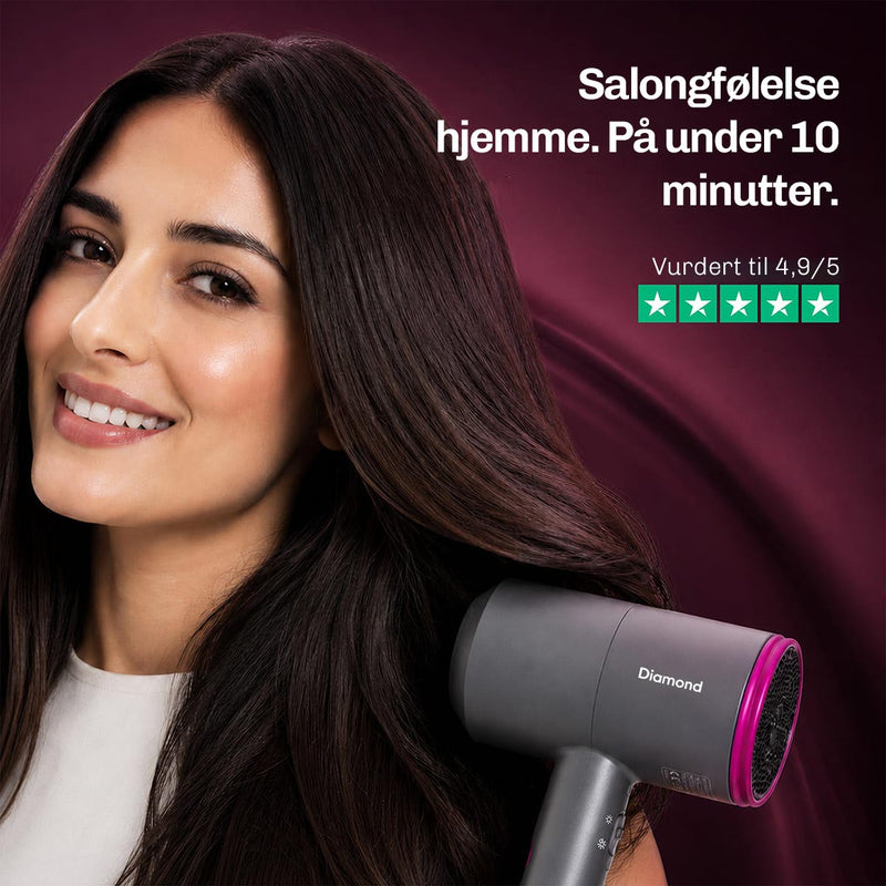 Lett og ergonomisk hårføner for komfortabel bruk og profesjonell styling hver dag.