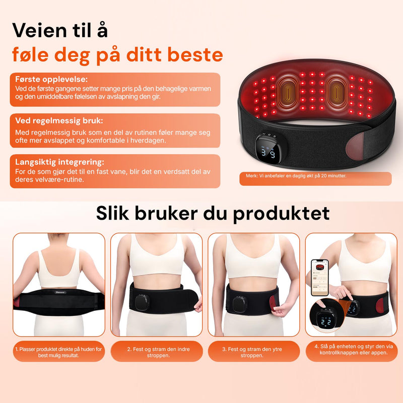 Massasjebelte med vibrasjon for målrettet massasje og daglig muskelavslapning.