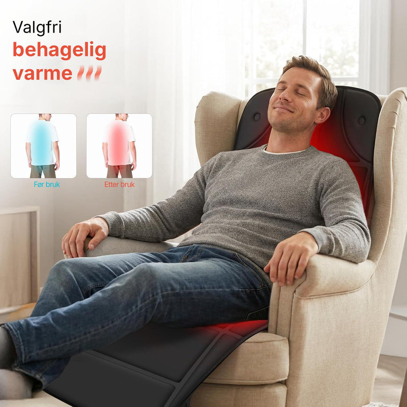 Massasjematte til seng som gir avslappende massasje og varme etter lange dager.