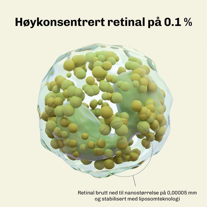 Retinal serum som bidrar til mindre synlige porer