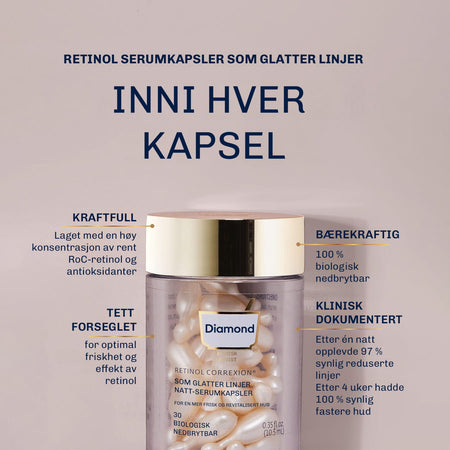 Diamond Retinol Renewal nattserum med stabilisert retinol i kapsler