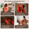 Rødlyspanel for ansikt med jevn lysfordeling og flere lysmoduser.