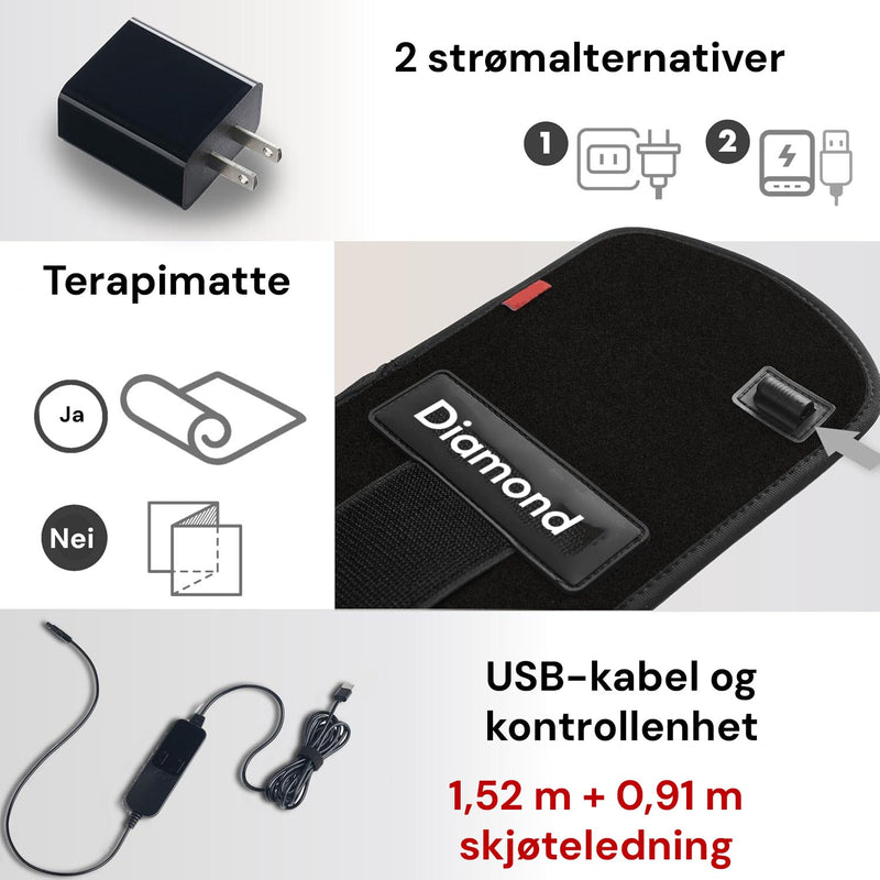 Rødlysbelte for ryggen som gir målrettet behandling av stive og belastede muskler.