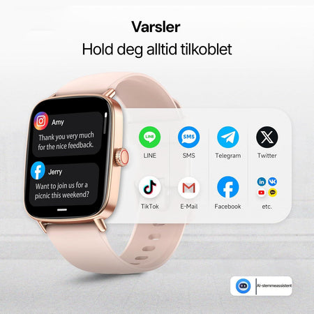 Treningsklokke med pulsmåler, aktivitetsmåling og over 100 treningsmoduser.