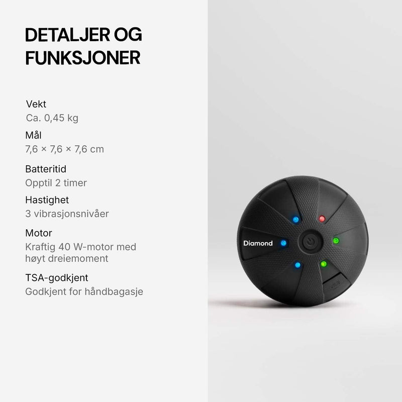 Triggerpunkt-massasjeball for presis behandling av dype muskelknuter og ømme områder.
