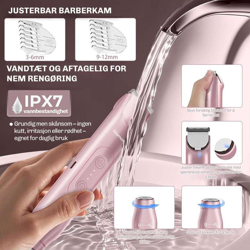 Vanntett trimmer for bikinilinje og sensitive områder
