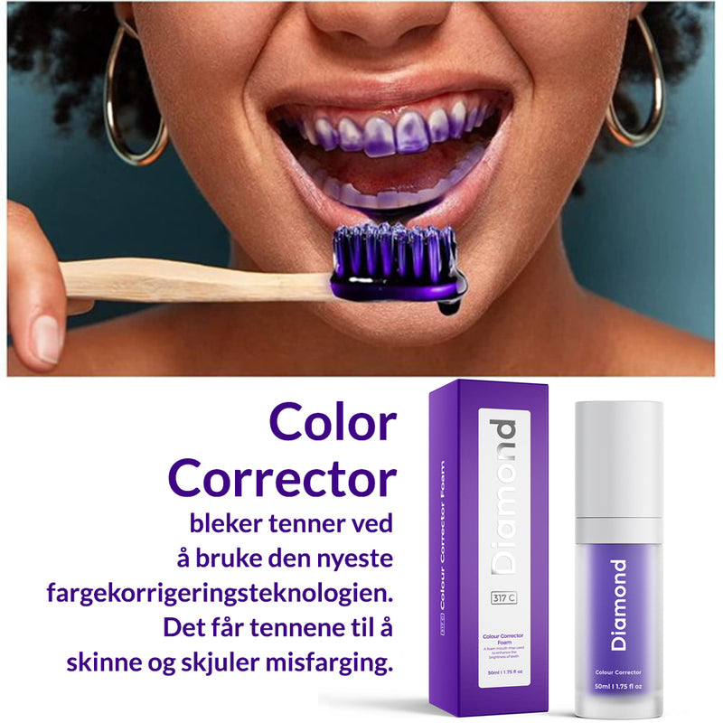 Lilla tannbleking Diamond Smile fargekorrigerende serum - påføring og forklaring for hjemme