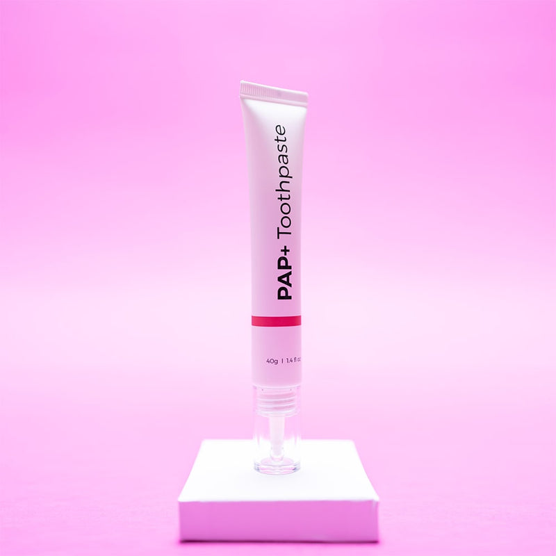 Tannkremtubeemballasje fra PAP+ Tannblekende tannkrem fra Diamond Smile